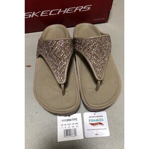 Womens Skechers Foamies Arch Fit "Shine On" Taupe size 7